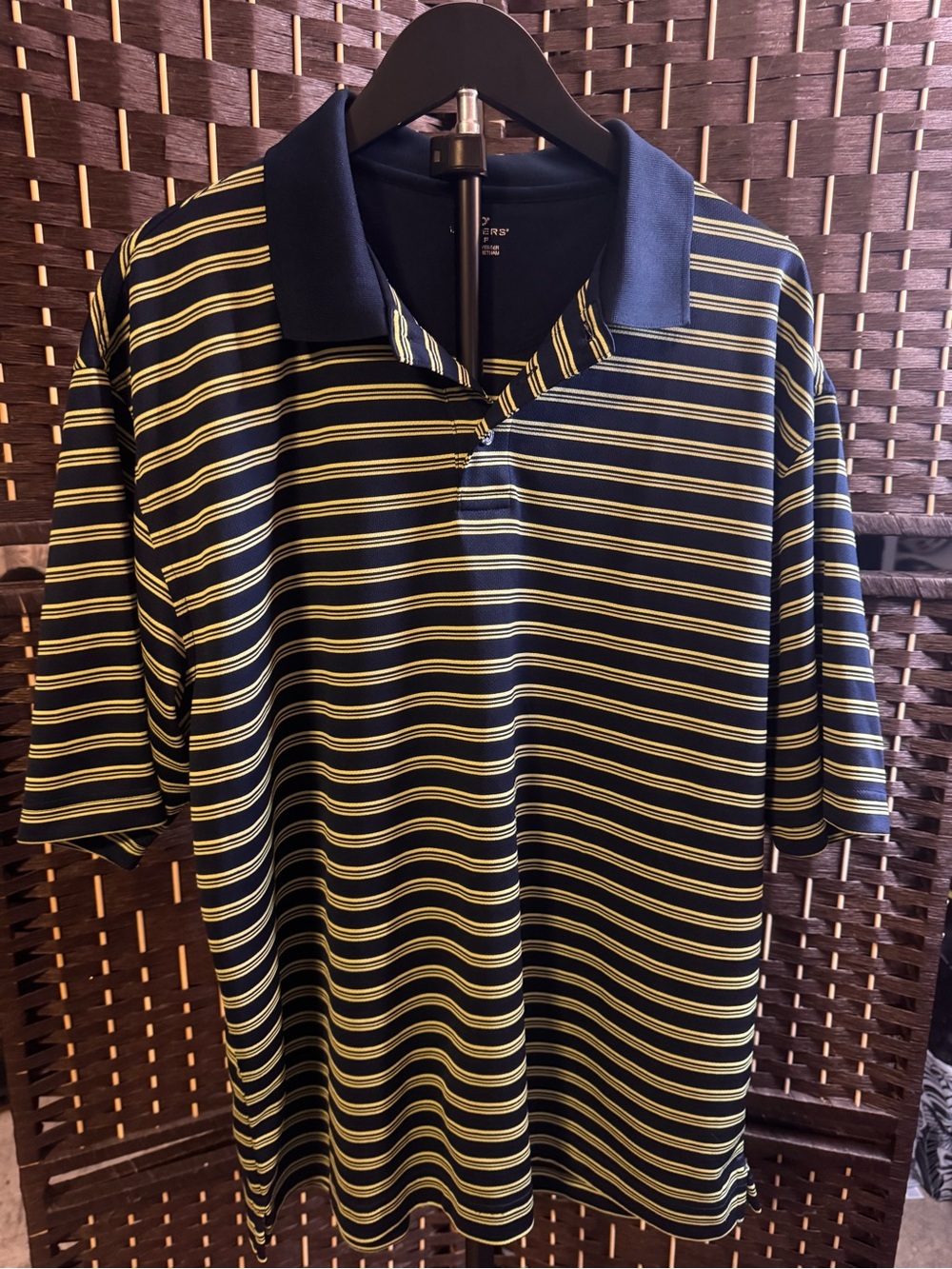 Dockers Navy and Yellow Striped Polo